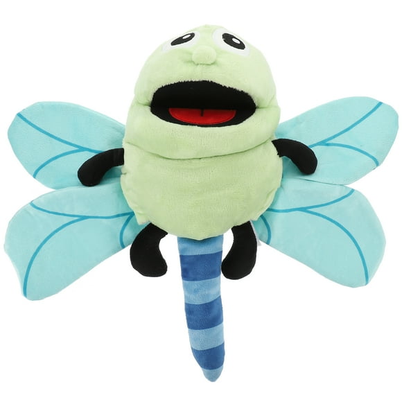 WORGEOUS Marioneta de mano de libélula de peluche, juguete de mano interactivo para contar historias, juguete de marioneta de insecto relleno