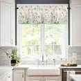 thumbnail image 3 of Flower Floral Kitchen Curtains Sets for Windows 24 Inch Length, Blue Pink Daisy Botanical Countryside Rod Pocket Window Treatments Tier Curtains and Valances Set for Bedroom/Bathroom, 3 of 6