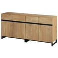 thumbnail image 7 of WAMPAT 2 in 1 Multifunctional Sideboard Buffet Cabinets, Modern Sideboard with Adjustable Shelf and Metal Base, Coffee Bar Cabinet Storage Cabinet for Living Room, Kitchen, Oak, 7 of 7