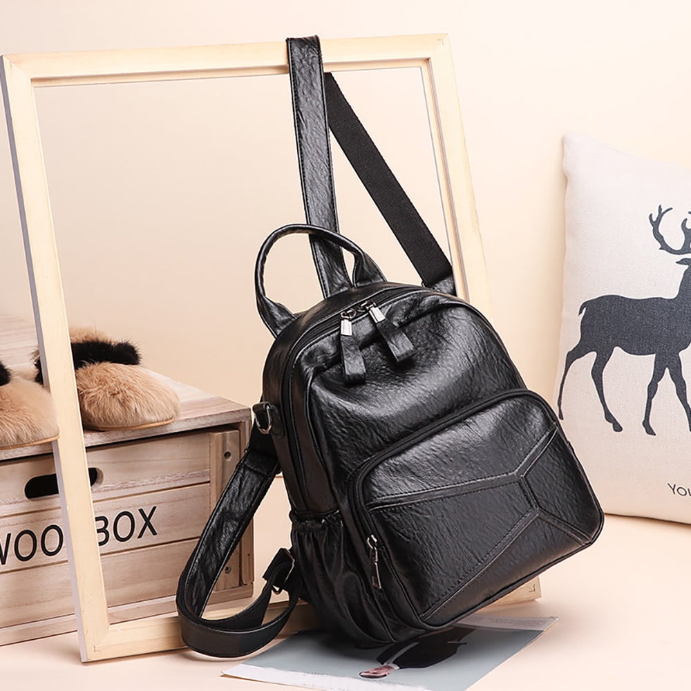 Multipurpose Daypacks Leather Backpack Ladies College Wind Bag Wild Retro Soft Leather Large Capacity Space Leisure Travel Backpack