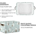 thumbnail image 3 of Storage Basket Watercolor Rabbit Foldable Canvas Laundry Baskets Bin Waterproof Inner Layer with Sturdy Handles for Toy Nursery Blanket Clothes 2 Pack, 3 of 7