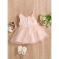 thumbnail image 3 of GXFC Toddler Girls Summer Bow Front Princess Dress Kids Girls Sleeveless One Shoulder A-Line Lace Dress Casual One Piece Dress for Beach Party 6M-3T, 3 of 8