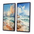 thumbnail image 3 of Designart "Seaside Reflections Beach Photo VI" Coastal Beach Framed Wall Art Set Of 2 - Teal Beach Framed Wall Art Set Of 2, 3 of 7