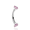 Steel & Pink, variant on G23 Titanium Crystal CZ Curved Barbell 16G 8mm