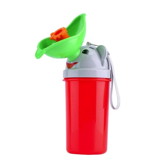 Minnieouse Botella de orinal para orinal de viaje para niños pequeños para viajes en coche para niños Ayudas para vestirse con gancho de botón chica roja