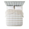 Mainstays Reversible Microfiber Comforter, Tan Stripe, Twin/Twin XL
