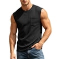thumbnail image 3 of Pafei Tyugd Tank Shirts for Men with Pocket Casual Crewneck Muscle Tank Tops Big and Tall Sleeveless Basic T-shirt Black S, 3 of 10