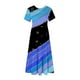 thumbnail image 5 of Puntoco Vestido Midi De Moda Para Mujer Vestido De Cuello Redondo De Manga Corta Con Dos Bolsillos En Capas Con Estampado Colorido Brillante Azul Xxl,Regalos Para Mujer Joven, 5 of 6