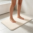 thumbnail image 2 of Bath Mat Bathroom Rug, Absorbent Fleece Floor Mat Non Slip Shower Toilet Room Rug for Sink Area Bathroom Decor, 23.62 x 15.75 in, Beige, 2 of 6