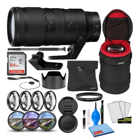 Nikon NIKKOR Z 70-200mm f/2.8 VR S Lens Bundle with 64GB SD Card Lens Case Monopod & Filter Kit (International Model)