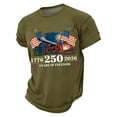 thumbnail image 2 of Zimjoy Men's 4th of July T-Shirts Patriotic Cannon Fireworks Graphic Tee Shirts 250 Years of Freedom Crew Neck Short Sleeve Tops, Army Green 3XL, 2 of 5