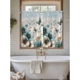 thumbnail image 4 of Teal Tulip Butterfly Bathroom Window Curtain, Beige Turquoise Floral Farmhouse Blue Light Filtering Coffee Kitchen Curtains, Bedroom Living Room Curtains 2 Panel 84"x54", 4 of 6