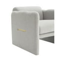 thumbnail image 4 of Arm Chair with waved arms, Metal decoration on both side arms, Accent chair for Primary Living Space,Living room,Bedroom, Teddy Fabric, Light Grey, 4 of 5