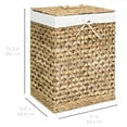 thumbnail image 6 of Best Choice Products Decorative Woven Water Hyacinth Wicker Laundry Clothes Hamper Basket w/ Liner, Lid - Natural, 6 of 6