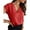 Red, variant on Women's V Neck Chiffon Blouses Cap Sleeve Shirts Casual Loose Work Office Solid Tops