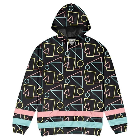 Men's 80s Bars Graphic Lightweight Pullover Hoodie | Up to 2XL
