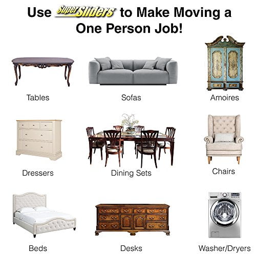 SuperSliders 4712995NB X-Large Variety Pack, Reusable Furniture Moving Kit for Carpet with 4 Felt Sliders- Move Heavy Furniture Quickly and Easily, Linen (16 Pack)