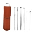 thumbnail image 1 of Fiudx Kit de Eliminación de Cerumen, Juego de 6 Limpiadores de Acero Inoxidable, Cuchara Portátil para Oídos, Diseño Pulido Resistente a Rayones, Esencial para Viajes, Solución de Higiene Personal, E, 1 of 2