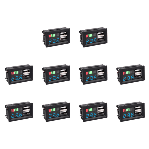 Voltímetro Coche 12 V 5 V 2 A Probador Potencia para Batería Ácido Camión (azul)