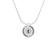 thumbnail image 2 of Delight Jewelry Silvertone Disc 1/2'' Initial - t - Gymnastics Ring Charm Necklace, 18", 2 of 4