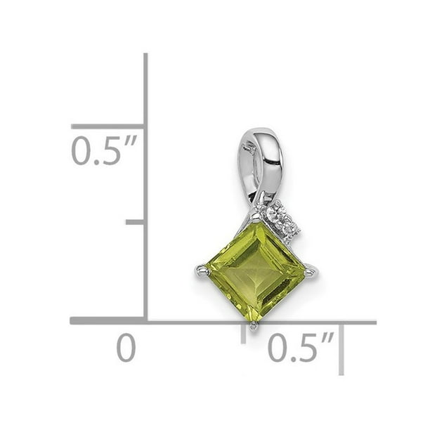 2/3 Carat (ctw) Natural Peridot Pendant Necklace in Sterling Silver with  Chain