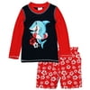 Sweet & Soft Baby Boys Shark Long Sleeve Rash Guard Hibiscus Swim Trunk 2Pc Set