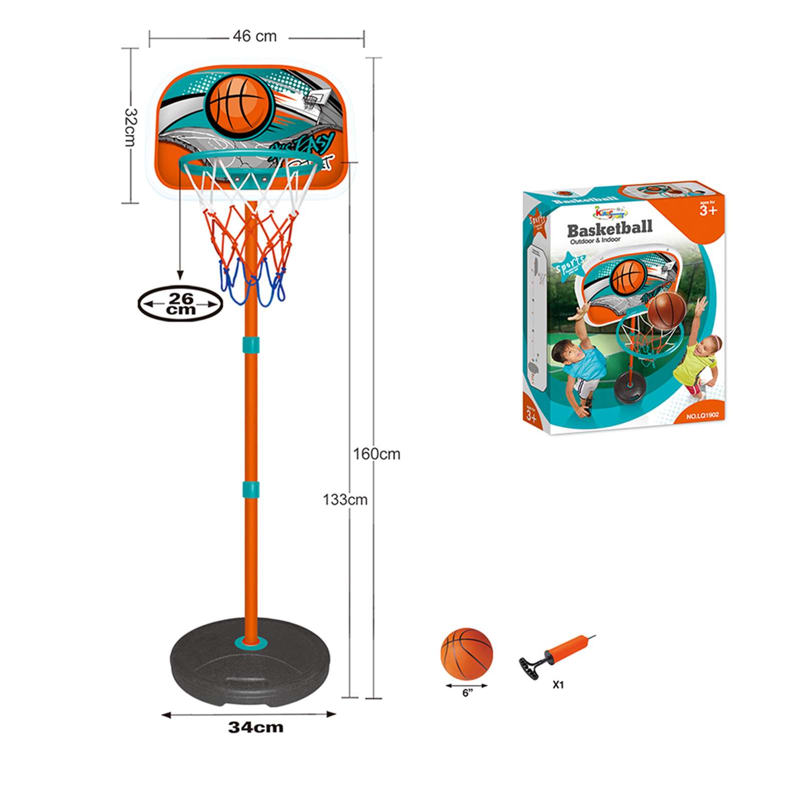 Fenbeli kids Adjustable Basketball Hoop for home, Ages 3 Years to 6 Years