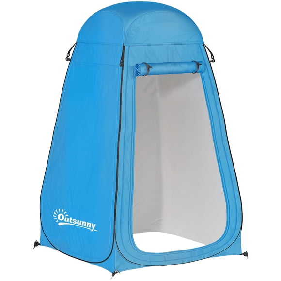 Outsunny Pop Up Shower Tent, Outdoor Privacy Changing Dressing Room, Blue