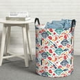 thumbnail image 6 of Naloa Barbecue Large Laundry Basket Waterproof Round Collapsible Storage bin with Handles for Hamper Kids Room,Toy Storage, 6 of 6