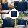 thumbnail image 4 of Throw Pillow Covers 24x24 Inch, Navy Blue Lattice Geometric Decorative Pillow Cases for Couch Sofa Bed, Luxury Abstract Art Aesthetics Cotton Linen Square Home Decor Pillowcases with Hidden Zipper, 4 of 9