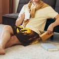 thumbnail image 3 of Mens Pajama Pants - Halloween Relaxing Pumpkin Cat Sleep Shorts Mens Pajama Shorts, Comfy Pj Pants for Mens Lounge Shorts, 3 of 5