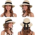 thumbnail image 2 of HSHDLDF Chapeaux de Soleil pour Femmes Protection UV Grand Grand Bord Chapeau Femme Pliable Chapeau de Soleil pour Femmes Chapeaux de Paille, 2 of 6