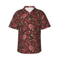 thumbnail image 2 of Picia Rose Flowers Gentle Cotton Regular Fit Short Sleeve Casual Hawaiian Shirt for Men-, 2 of 9