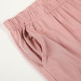 thumbnail image 3 of SWSMCLT Women's Plus Size Pajama Set Bunched Sleeveless Lounge Cool Elastic 2 Piece Shorts Crew Neck Cotton Nightwear Pink X-Large, 3 of 5