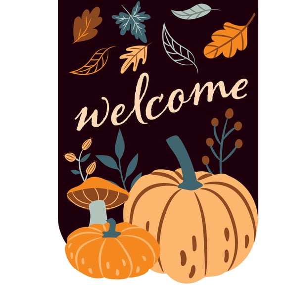 Briarwood Lane Fall Burlap Garden Flag 12x18 For Outdoor Pumpkins and Mushrooms For Fall Garden Flag Flags For Outside
