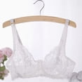 thumbnail image 2 of QHFBli Women Plus Size Floral Lace Underwire Bra, Thin Cotton Cup Adjustable Shape Bra, Side Support Hide Armpit Comfort Bras White 95C, 2 of 9