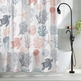 thumbnail image 2 of Coral Turtles Starfish Jellyfish Shells Fabric Shower Curtain Sea Creature Washable Shower Curtains for Bathroom, Waterproof Bath Curtain with Hooks Home Decor 36x72in, 2 of 8