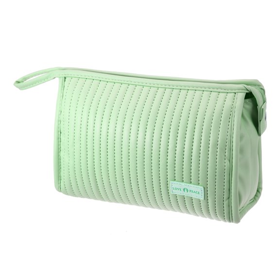 PU Leather Makeup Bag Large Makeup Bag Make Up Brush Organizer Bag Toiletry Bag for Women Light Green