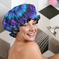 thumbnail image 5 of Shower Caps,Blue Purple Tie Dye Mandala Pattern Waterproof Shower Cap for Women 4 Pieces,Double Reusable Hair Cover for Shower PEVA Elastic Stretch Hem, 5 of 7