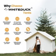 WHITEDUCK Alpha Canvas Wall Tent Waterproof 4 Season Outdoor Camping & Hunting Tent w/Heavy Duty Aluminum Frame, Best for Large Groups, Families & Outfitters (16x20, Fire Water Repellent)