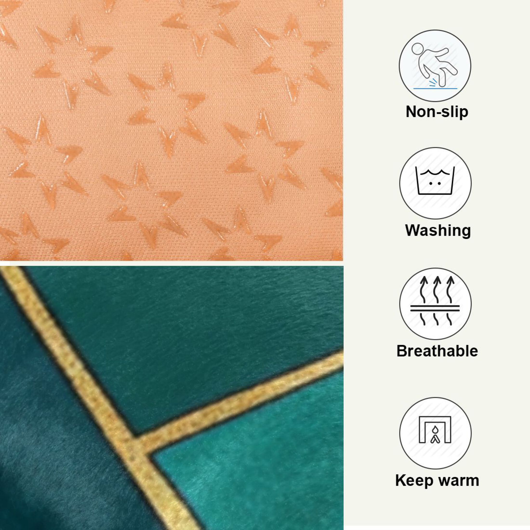 Qxltty Green Gold Foil Pattern Ped Pad Wear-resistant and Hard to Bite Through Sleeping Pad for Small Medium Large Dogs Winter Pet Bed 36×24in