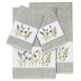 thumbnail image 2 of Authentic Hotel and Spa  Grey Turkish Cotton Wildflowers Embroidered 4 piece Towel Set, 2 of 4