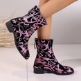 thumbnail image 2 of asddcavvf Women Solid Color Print Water Proof Mid Calf Boots Winter Versatile Thick Heeled Fashion B, 2 of 8