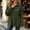 Green, variant on Women's Textured Grid Collar Long Sleeve Top Button Placket Relaxed Fit Tops for Women White M