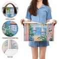 thumbnail image 5 of Yayeee Foldable Storage Basket for Shelves with Handles Set of 2 Waterproof Cloth Bins, Blue Seaside, 5 of 7