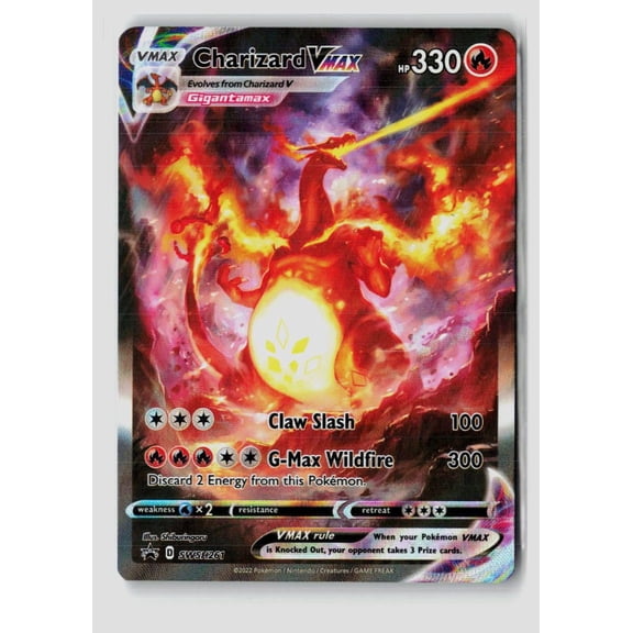 Collectible 2022 Pokemon SWSH Charizard VMAX Black Star Promo #SWSH261 Holo Trading Card