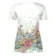 thumbnail image 5 of Blusas Umfun de manga corta para mujer, cuello en V, botones, camisa informal, blusa plisada estampada, blanca, talla M, 5 of 5