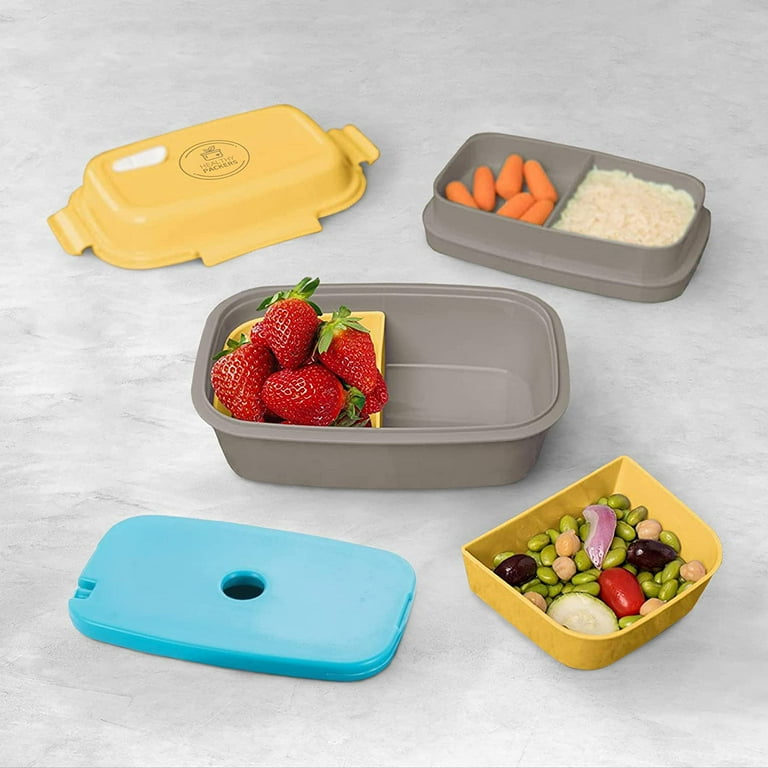 Ycolew Bento Lunch Box For Adults, Kids Leakproof Meal Prep Portion Control  Boxes Japanese Style for Boys Girls Teens 3 Removable Compartment Slim  Container 