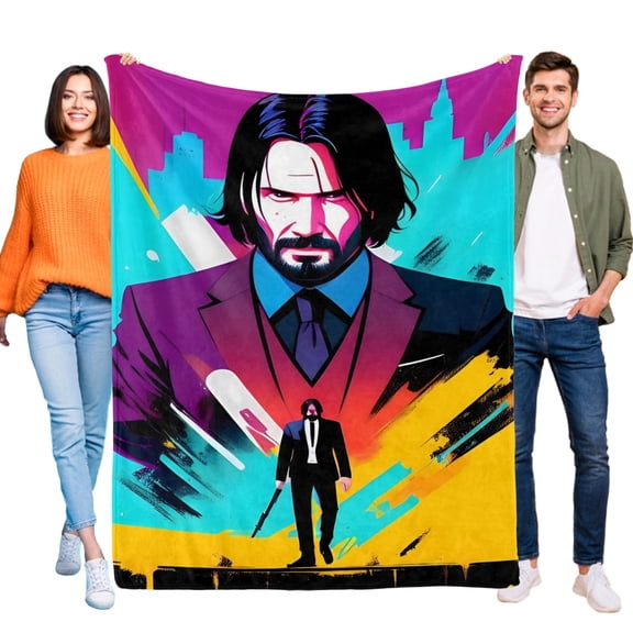 John Wick Flannel Blanket 39*59 inch Soft And Comfortable With Clear Patterns And Easy Cleaning