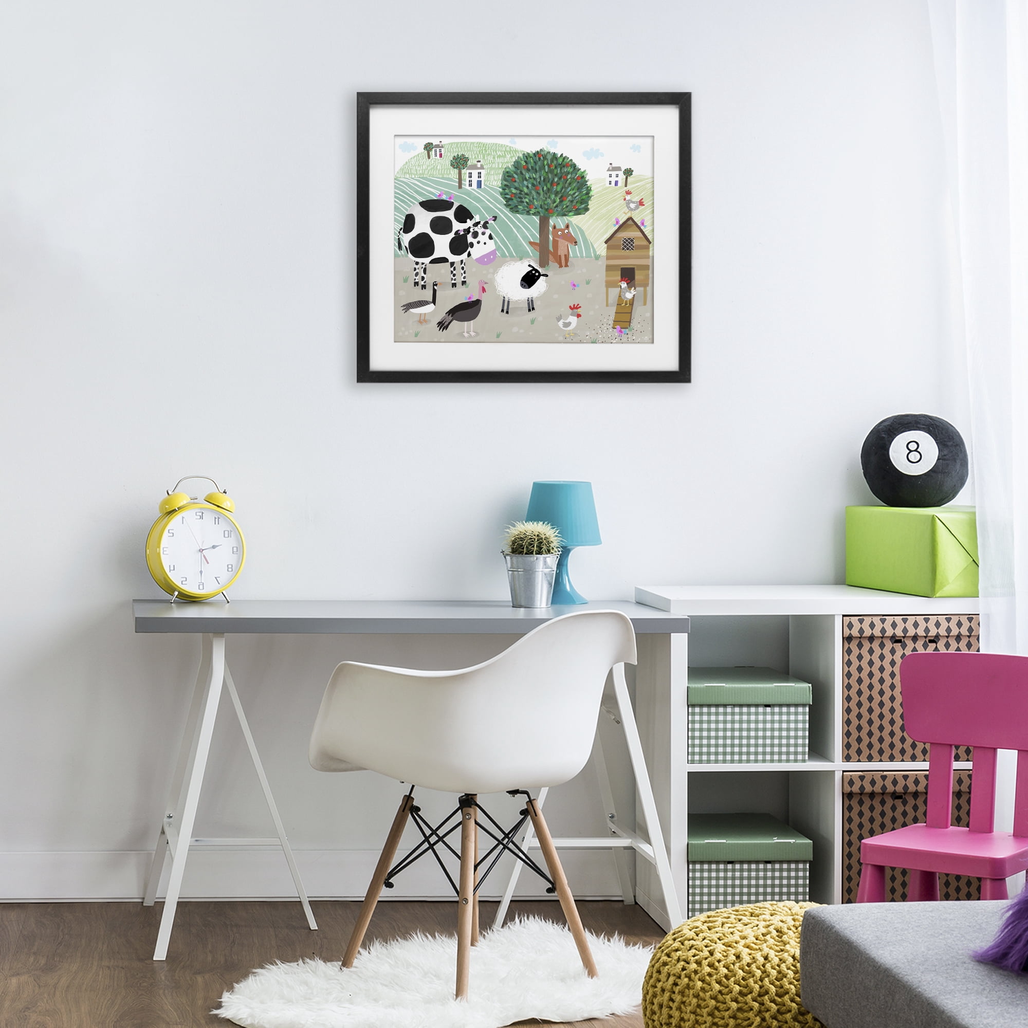 Stupell Industries Down At The Farm Black Framed Print Under Glass, design by Carla Daly